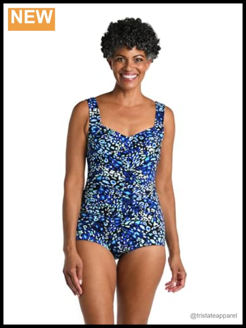 Women's Shirred Front Girl Leg One Piece Swimsuit
